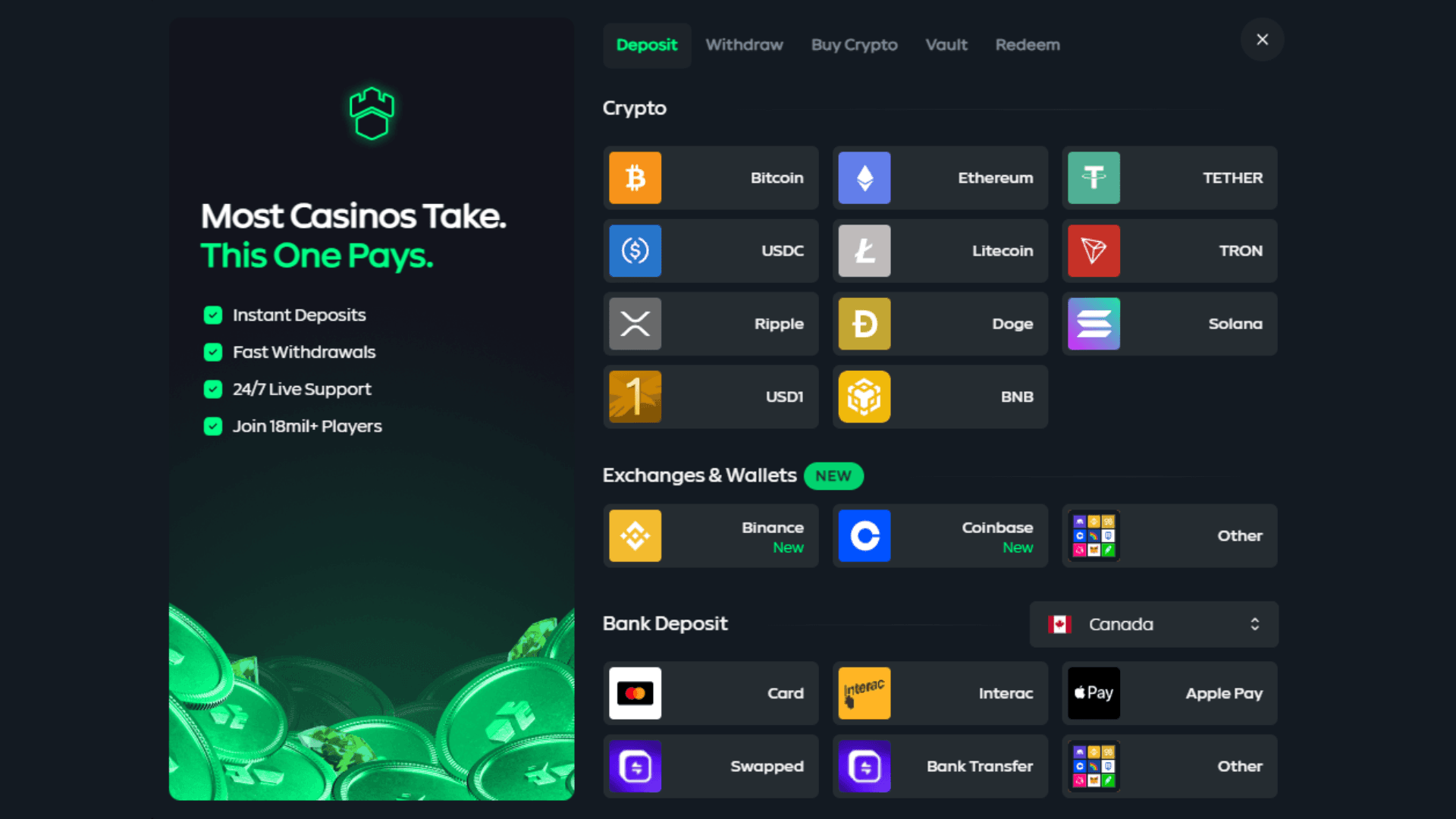 Gamdom payment methods